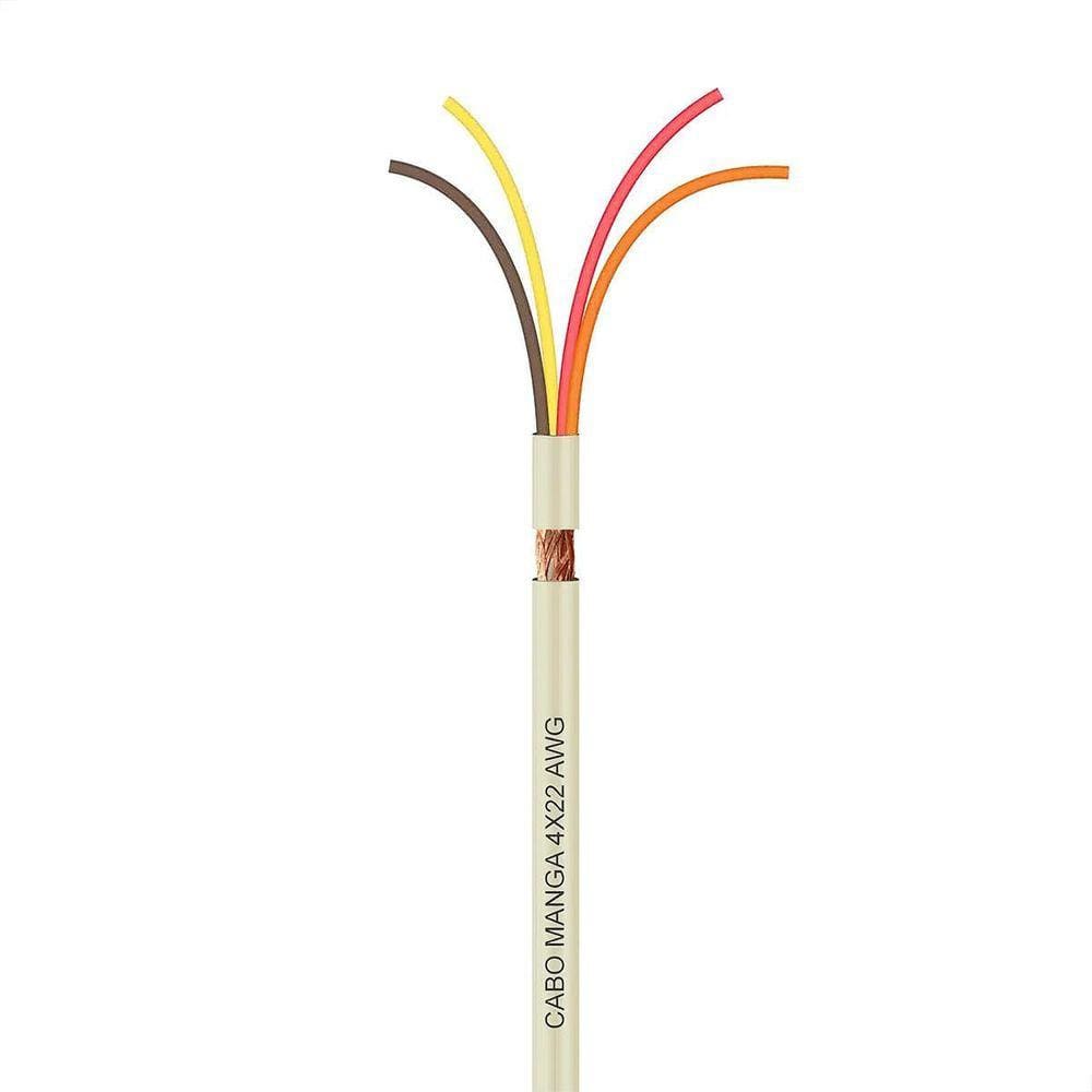 Cabo Manga 4X22 Awg - Com Blindagem Bege - 40 Metros
