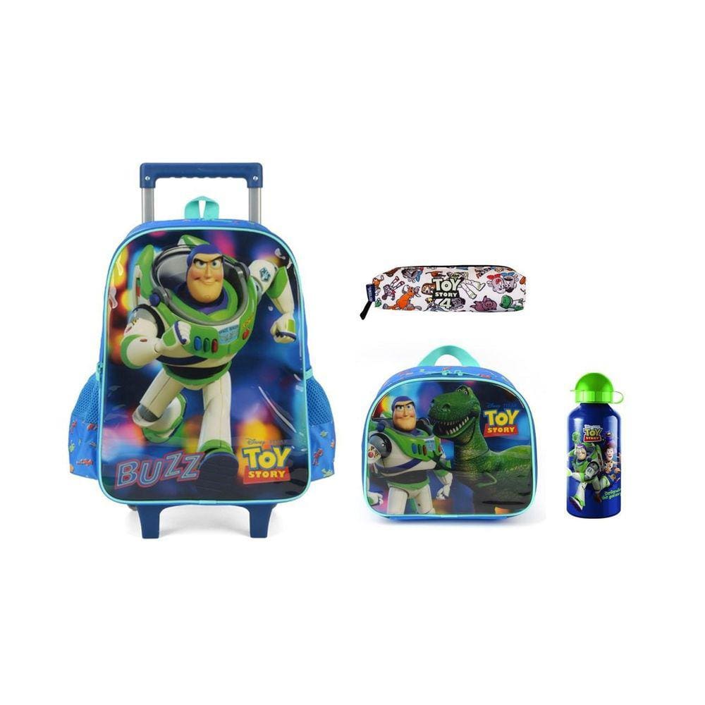 Kit Toy Story Mochila Rodinha + Lancheira + Estojo + Garrafa