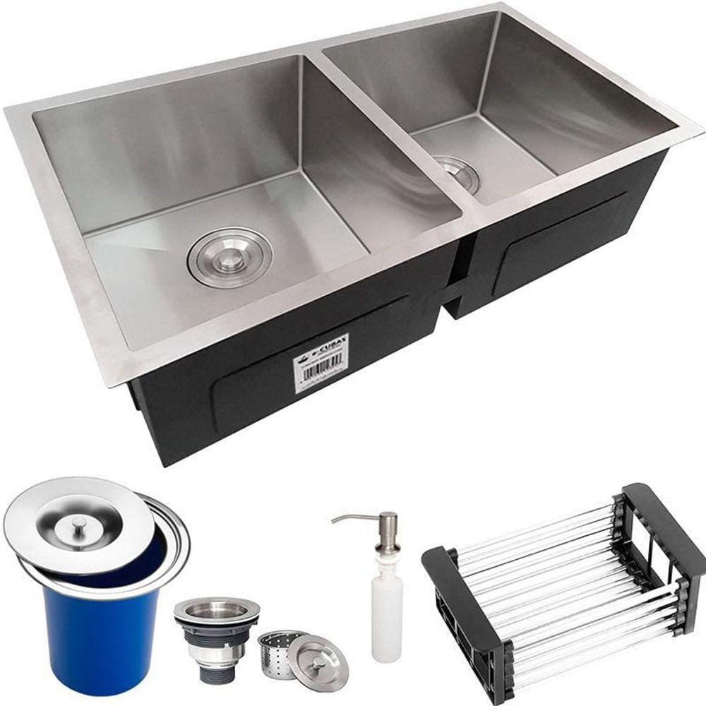 Cuba Dupla Quadrada Inox 304 Gourmet 9040 Lixeira 5L E