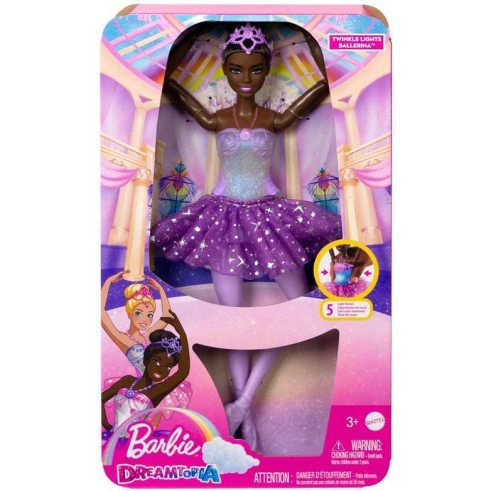 Boneca Barbie Fantasia Bailarina Luzes Brilhantes Roxa Hlc26