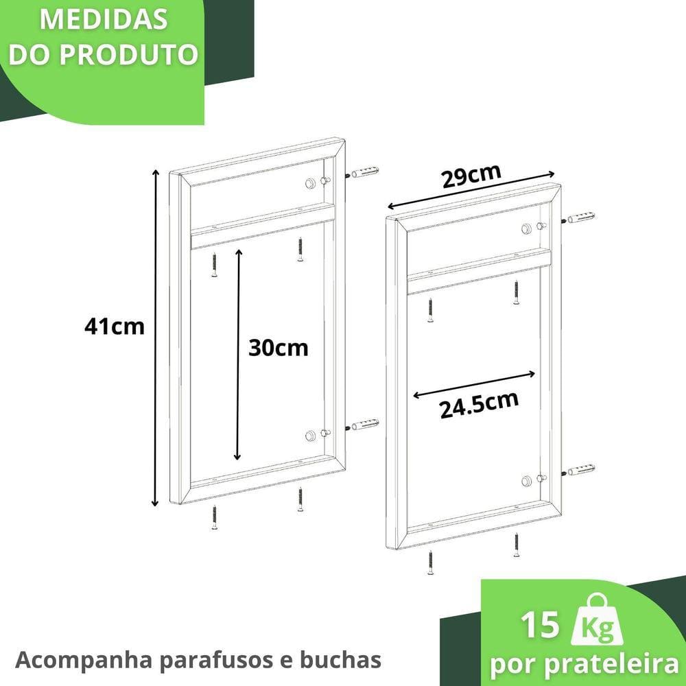 Prateleira Estilo Industrial Para Sala Parede Gnd Bm 60Cm