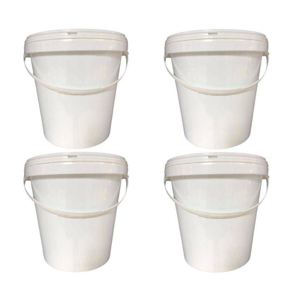 Balde Para Inibidor De Cheiro 3.6L Com Tampa - 4 Pçs