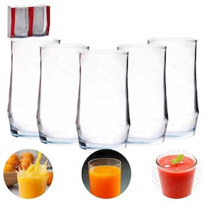 Jogo de Copos de Água e Suco Conic Bubbles Vidro 415ml 6 Pcs