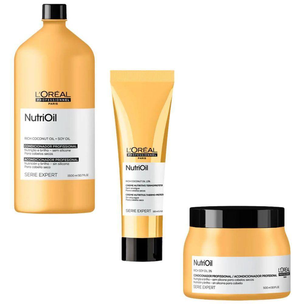 Kit Loreal Nutrioil Profissional Condicionador Másc Leave-In
