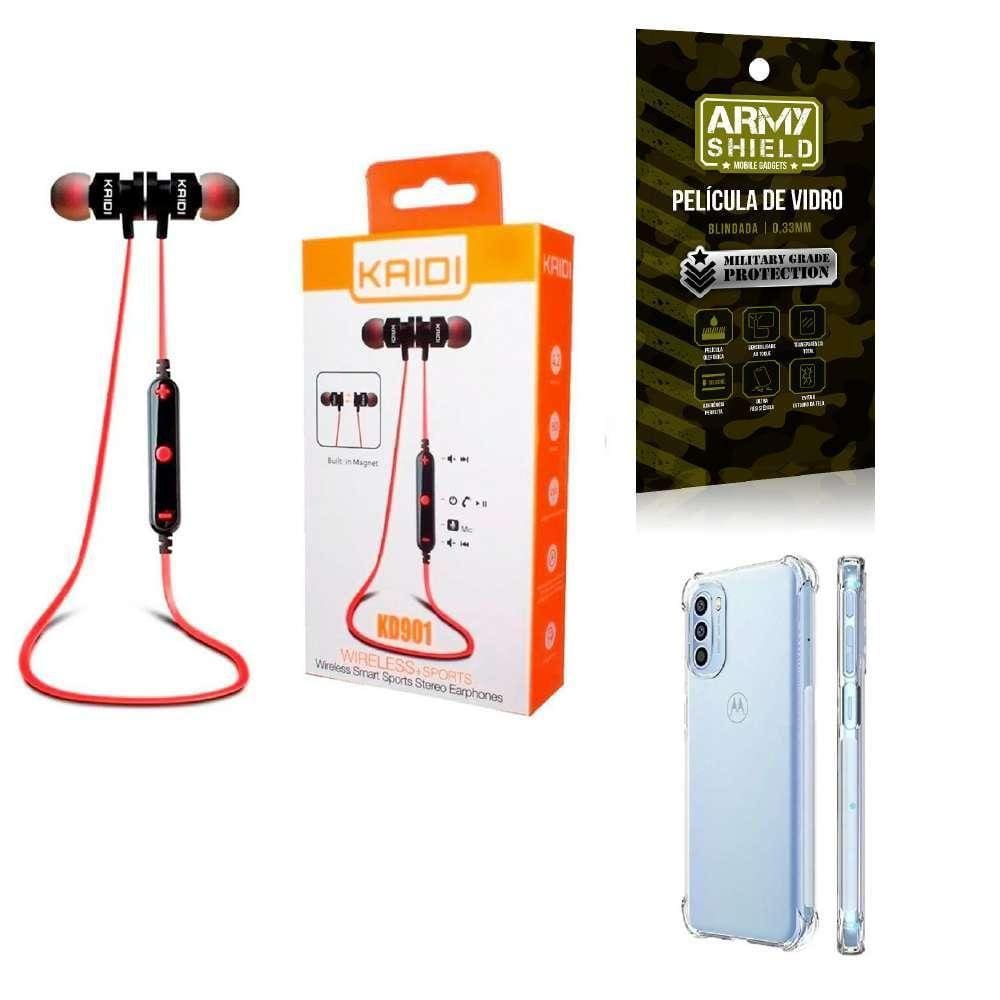 Kit Capa Motorola G41 + Fone Esportivo E Película De Vidro