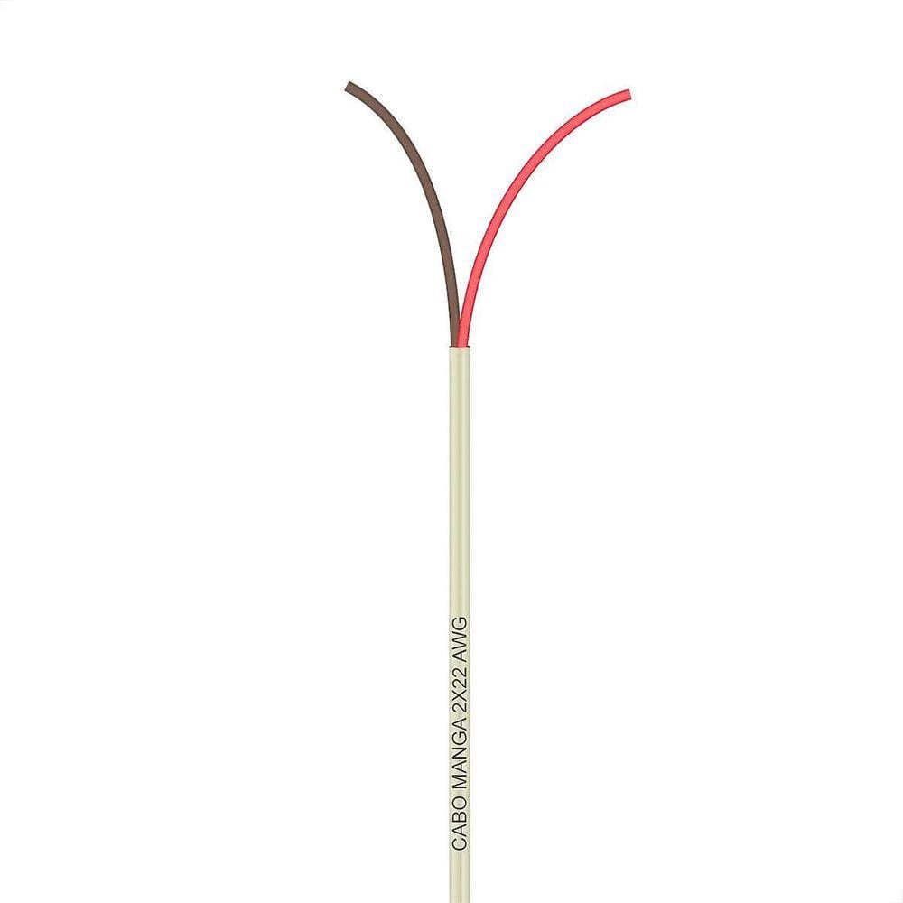 Cabo Manga 2X22 Awg - Sem Blindagem Bege - 40 Metros