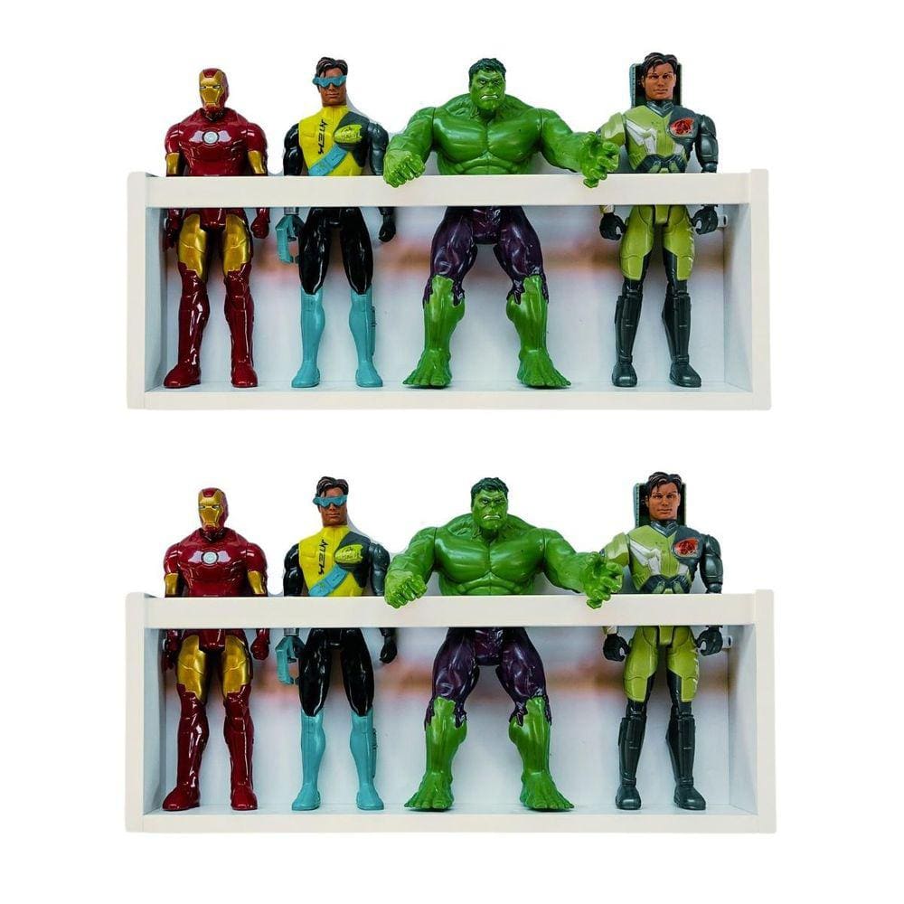 Kit 2 Nichos Parede Bonecos Marvel Prateleira Barbie Pelúcia