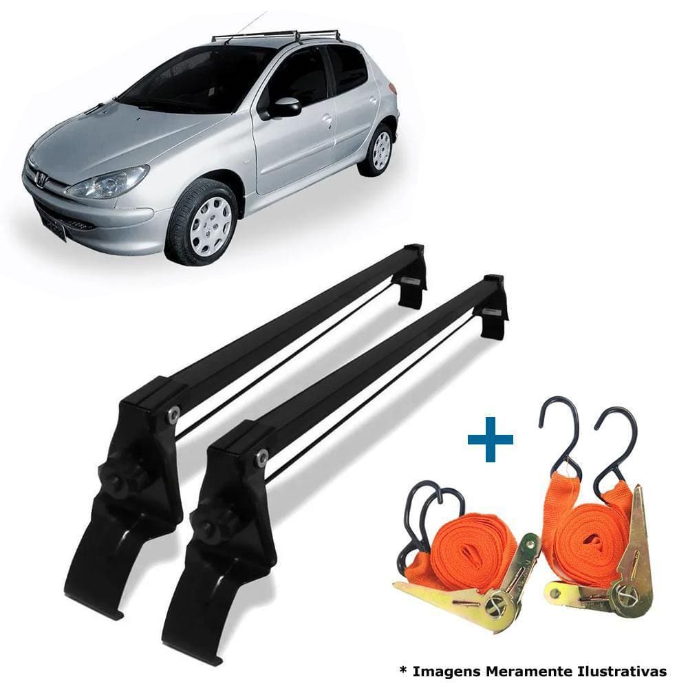 Rack Teto Peugeot 4Pts 206 207 Ano 99 À 15 + 2Cintas Catraca