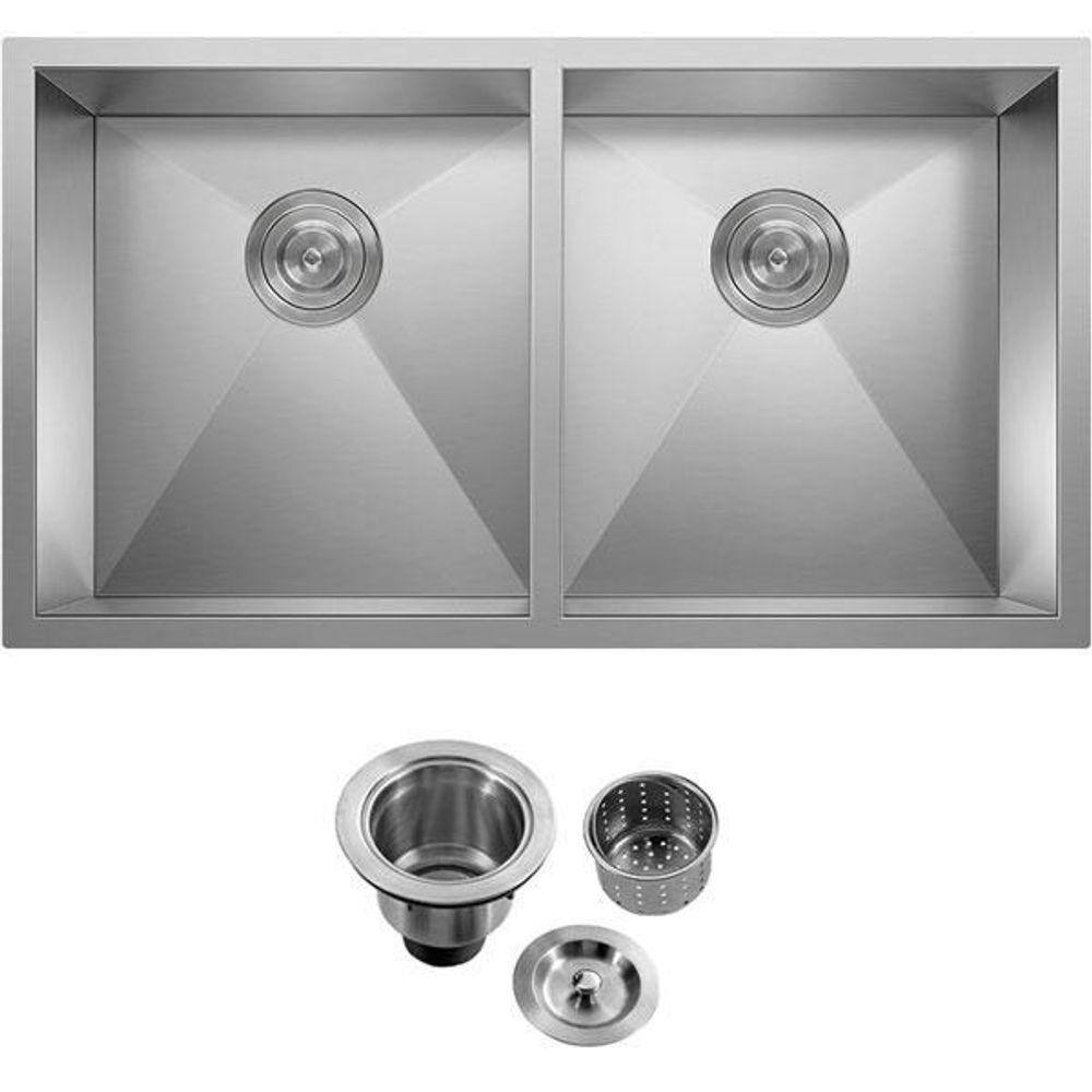 Cuba Dupla Inox 304 Quadrada Gourmet Plana Cozinha 78X40