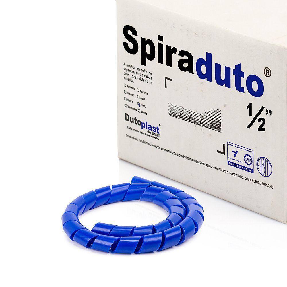 Organizador Fios E Cabos Spiraduto 1/2 Azul - 25 Mt