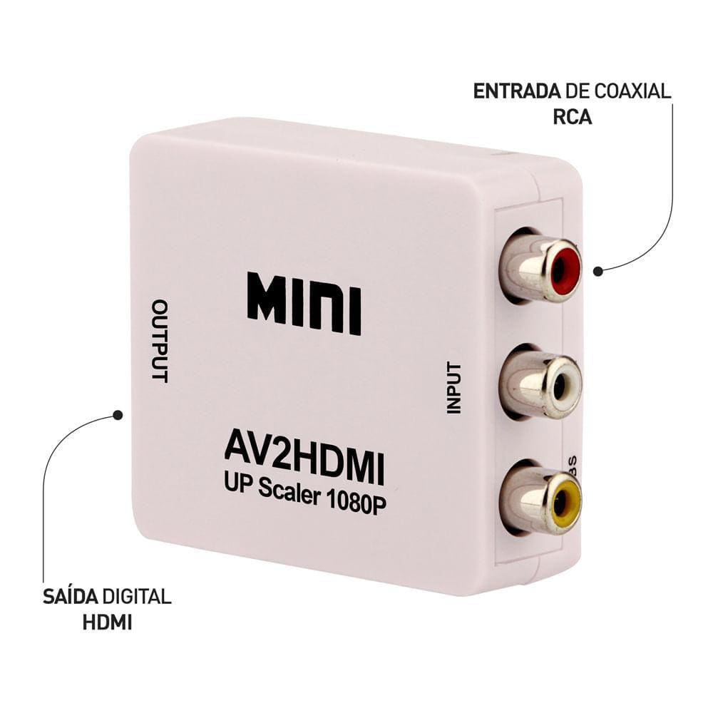 Mini Conversor Vídeo Composto Rca Para Hdmi