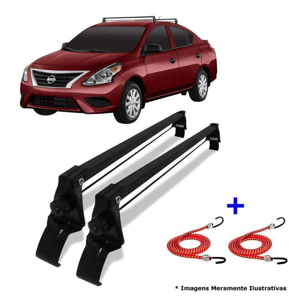 Rack De Teto Bagageiro + 2 Elasticos Versa Sedan Ano 12/19