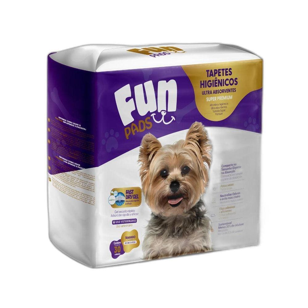 Tapete Higiênico Fun Pads 80X60Cm 30Un - Absortec