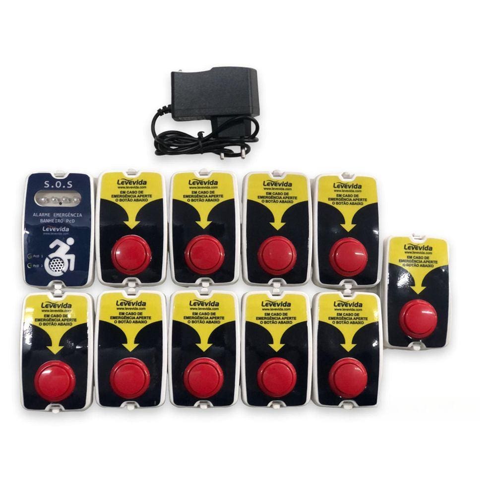 Alarme Audiovisual Pcd Help Sem Fio - 10 Botoeiras