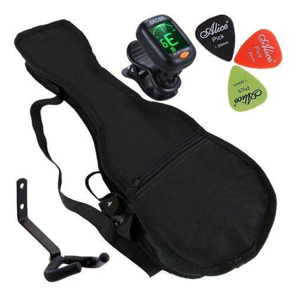 Kit Capa Acolchoada Ukulele Soprano Com Acessórios Carbon