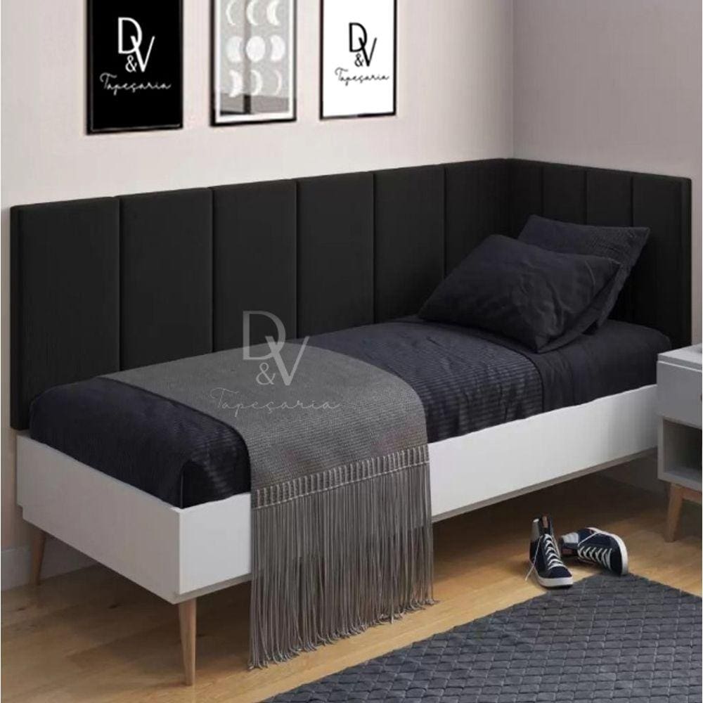 Conjunto de Cabeceira Estofada para Cama de Solteiro Feita em MDF/MDP - D&V Tapeçaria