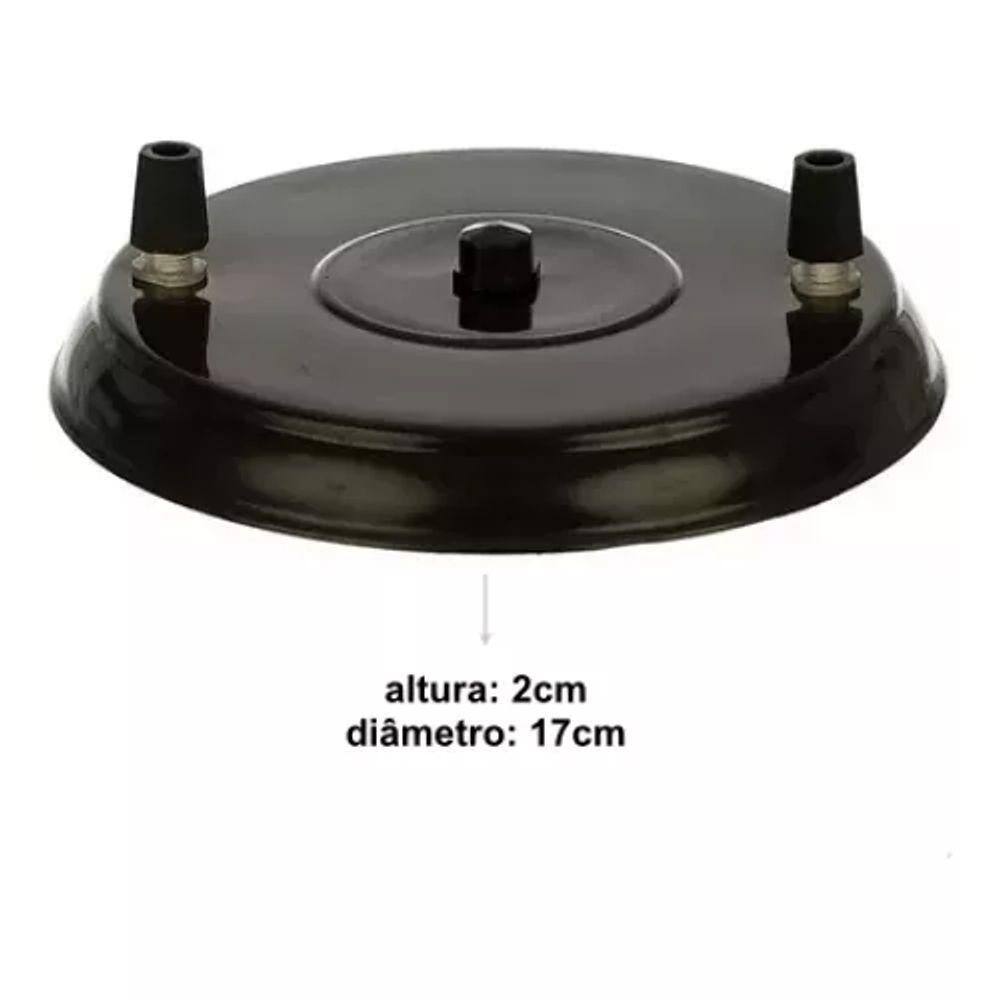 Canopla Para Pendente Lustres E Luminarias De 2 Lampadas Preta