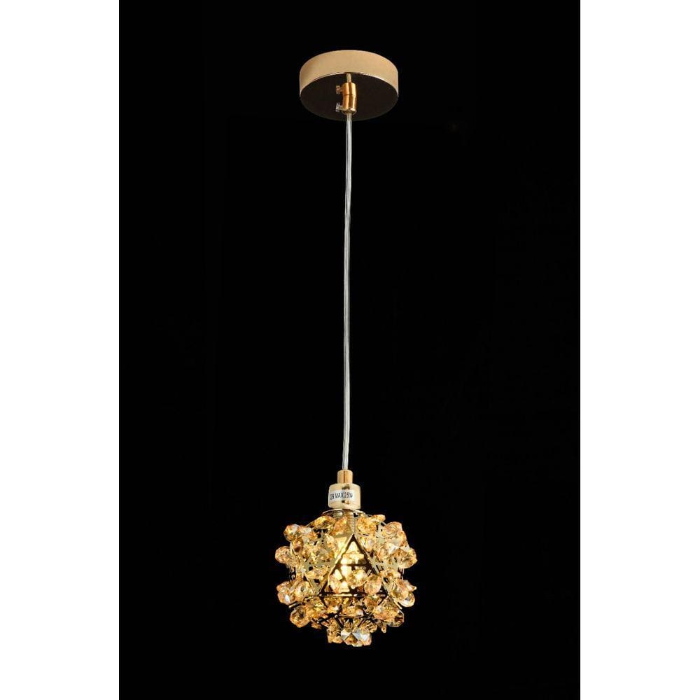 Pendente Dourado Cristais Âmbar 10cm 1G9
