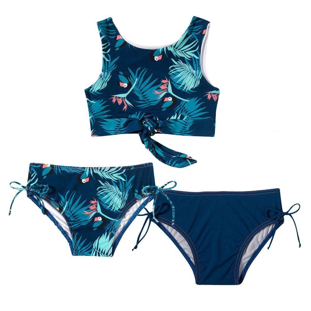 Biquíni Infantil Top com Duas Calcinhas Folhagem Tucano Tip Top