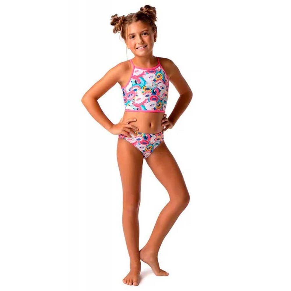 Conjunto Praia Infantil Estampa Boias Divertidas Malha Uv Feminino Dedeka Ref: 22432 4/8