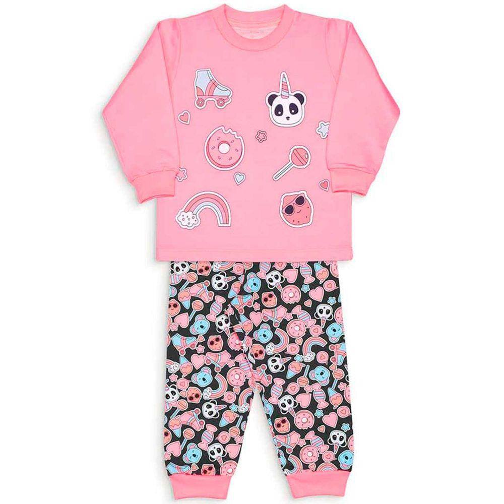 Pijama Infantil Manga Longa Panda Feminino Dedeka Ref: 21631 1/3