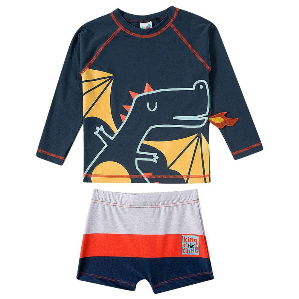 Conjunto Praia Infantil Dragão Marinho Tip Top