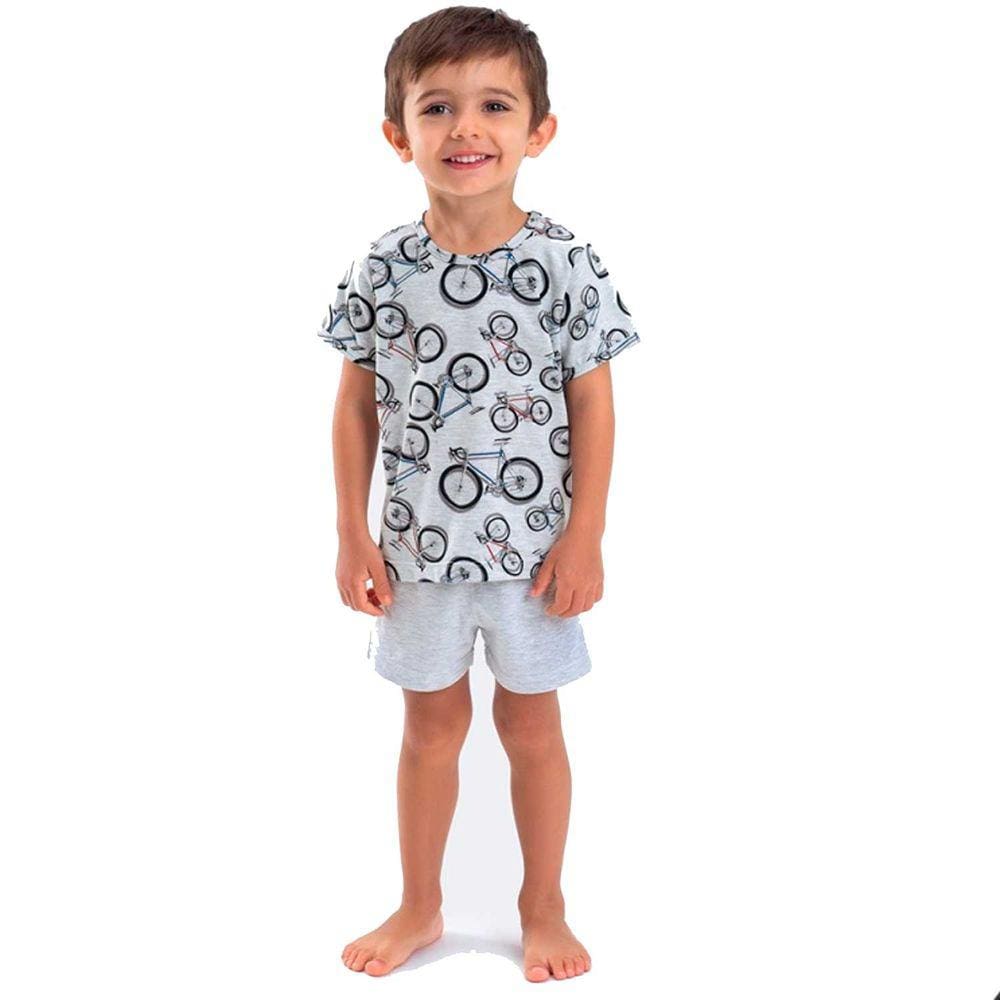 Pijama Manga Curta Estampado Brilha No Escuro Dedeka Ref:21094 1/3