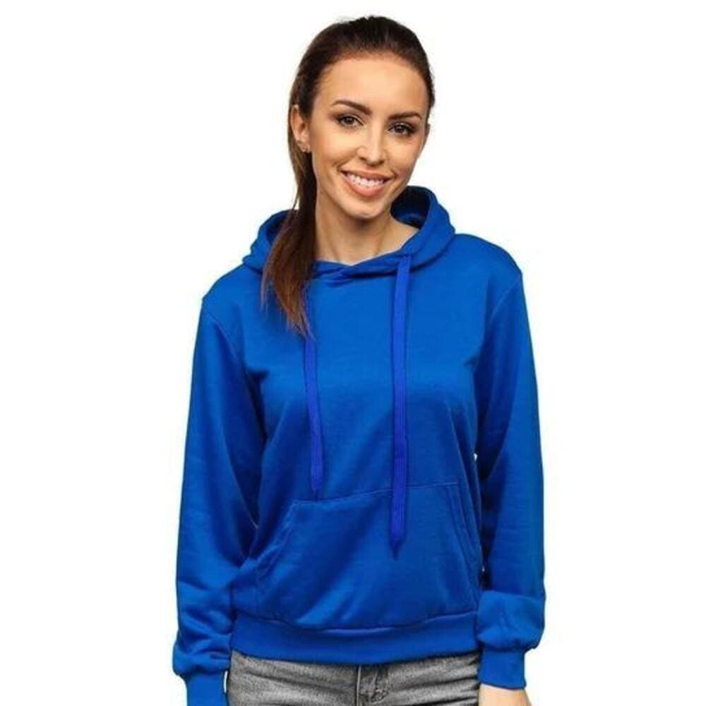Moletom Conguru Feminino Liso Moda Inverno Confort Azul