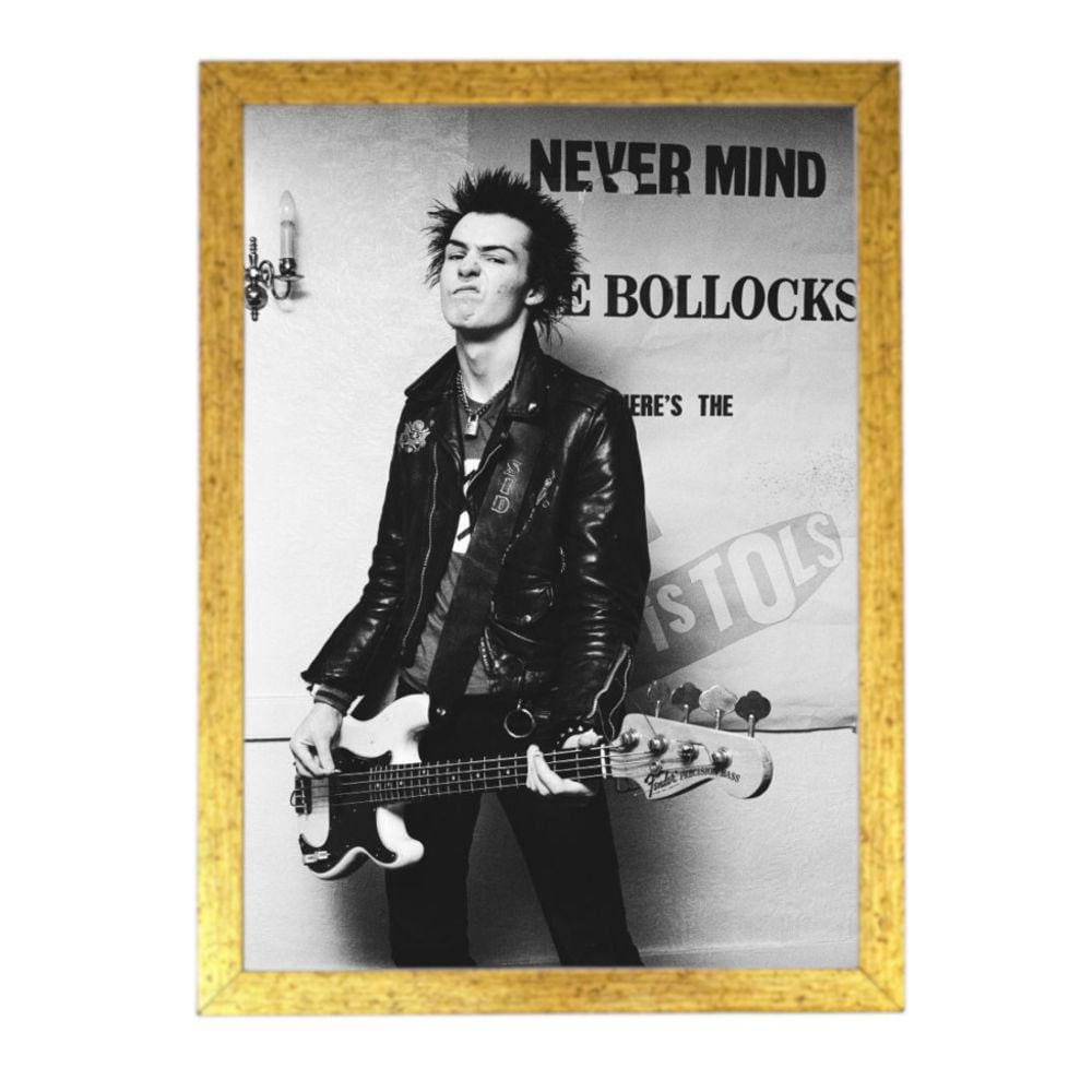 Quadro poster com moldura punk rock Sid Vicious DRD7793
