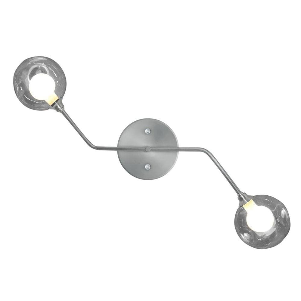 Arandela Aro Prata Jabuticaba Globo de Vidro Harmony Fumê