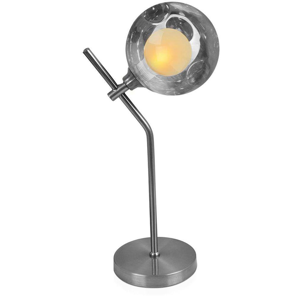Luminária De Mesa Aro Jabuticaba Globo Fumê Harmony Prata
