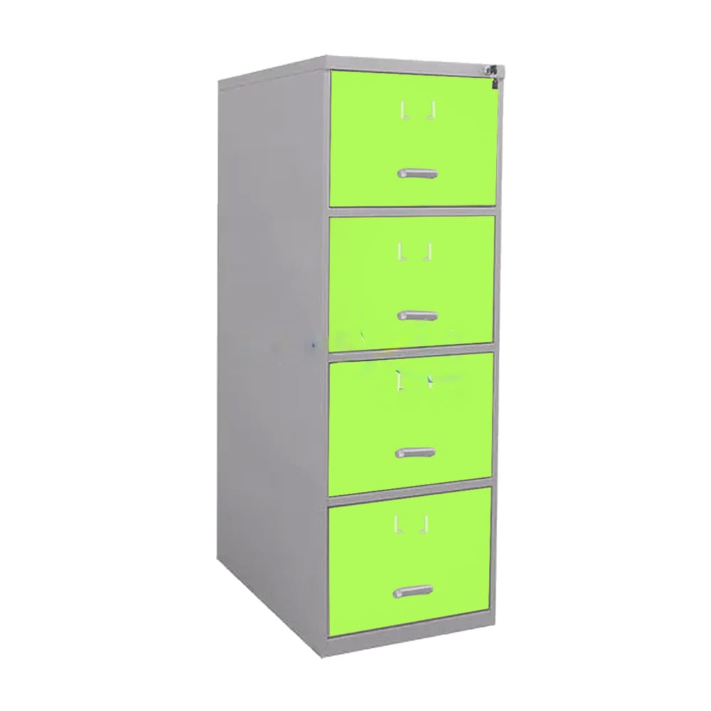 Arquivo De Aço 4 Gavetas P/ Pasta Suspensa C/ Chave Verde