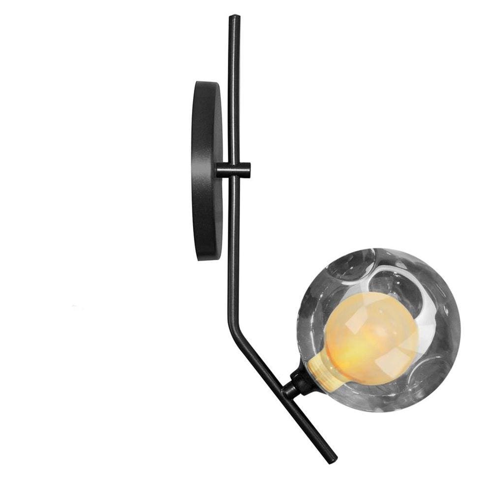 Arandela Aro Angular Jabuticaba Preto Harmony Fumê