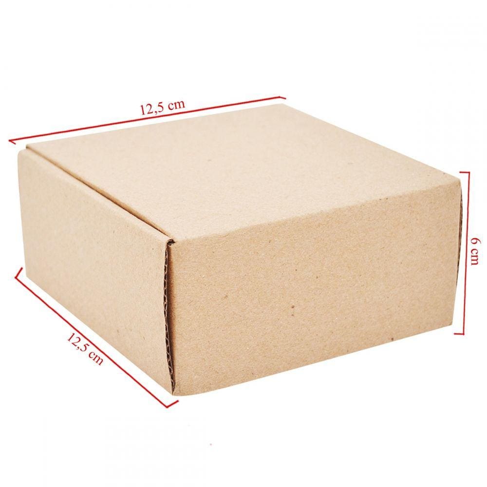 Caixa Básica De Papelão Com 50 Unidades Embalagens 12.5cm x 12.5cm x 6cm