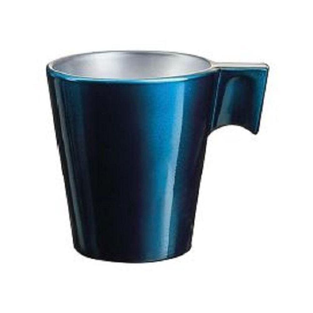 Xícara Vidro Temperado Azul 80Ml