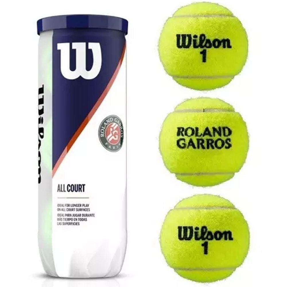 Kit 3 Bolas de Tênis Wilson Roland Garros All Court