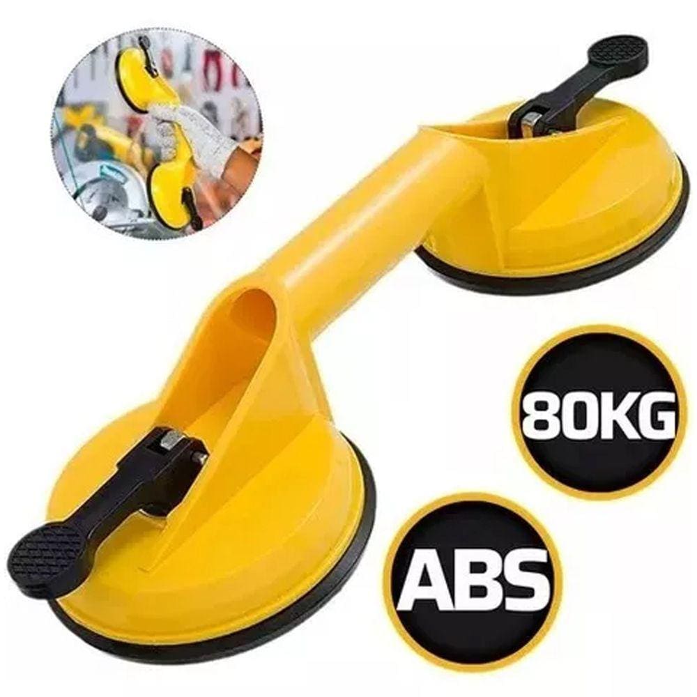 Ventosa Dupla Abs para Vidro Mármore Chapas Piso Cerâmica 80kg Titanium