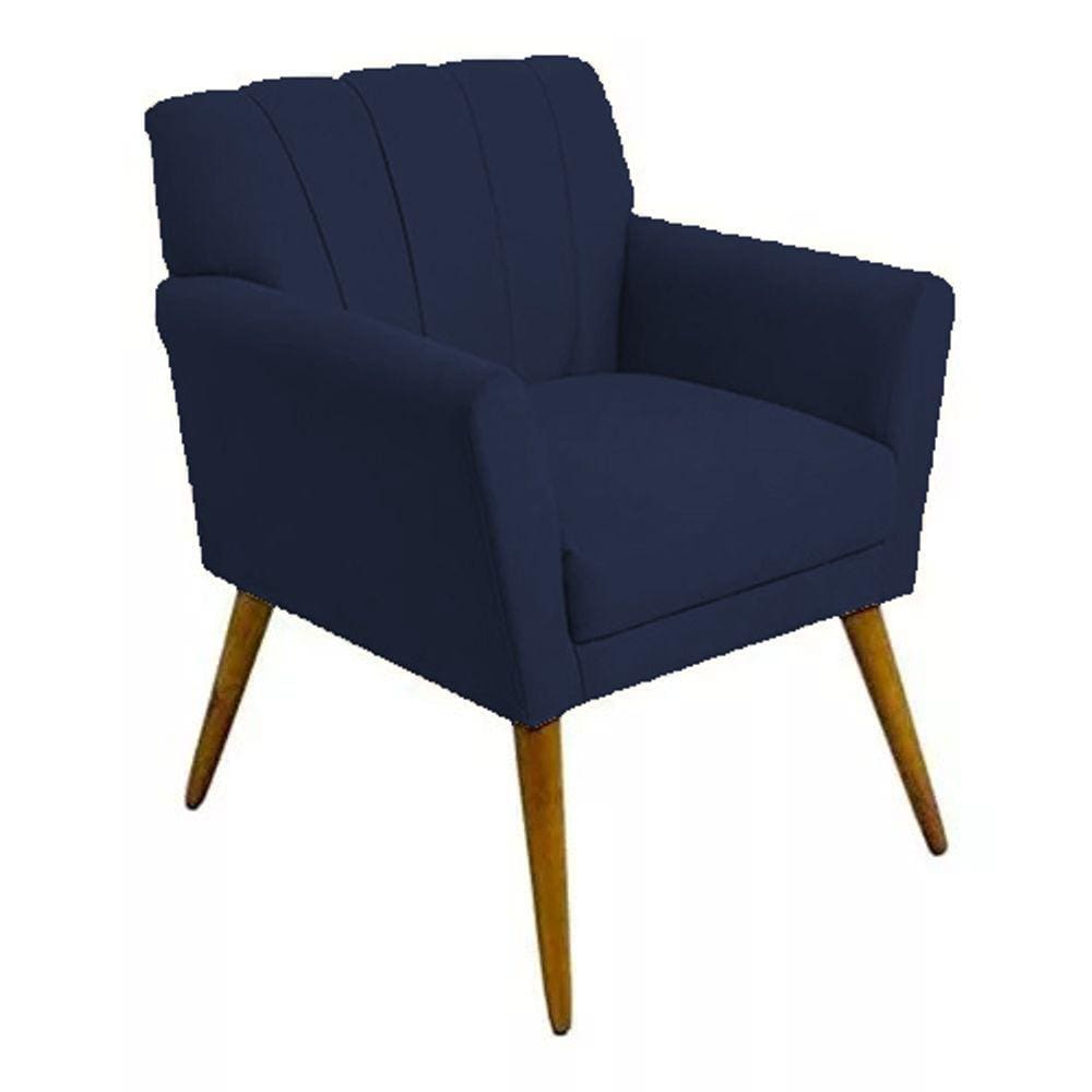 Poltrona Decorativa Cecília - Azul Marinho - Renascer Decor