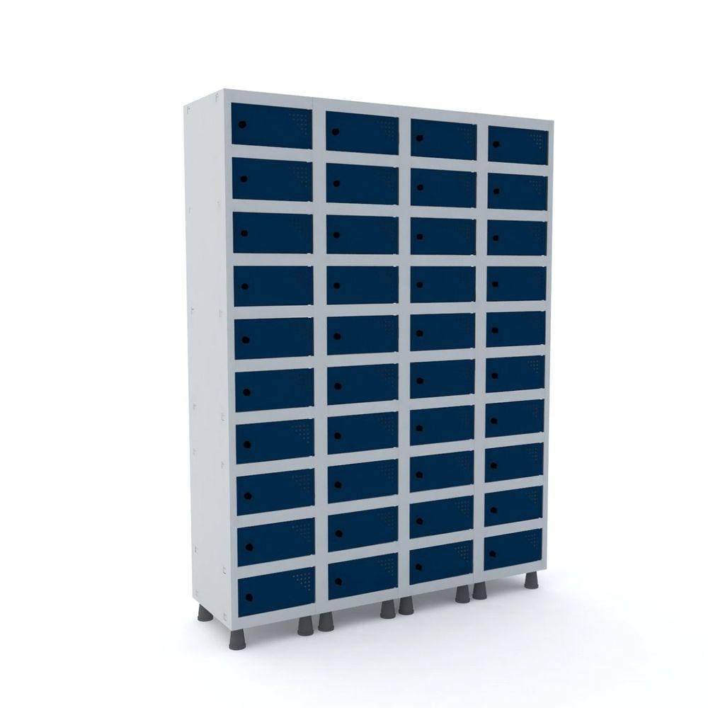 Armario Porta objeto 40 Portas Aço APOP 504/40 Pandin Móveis Cinza/Azul Del Rey