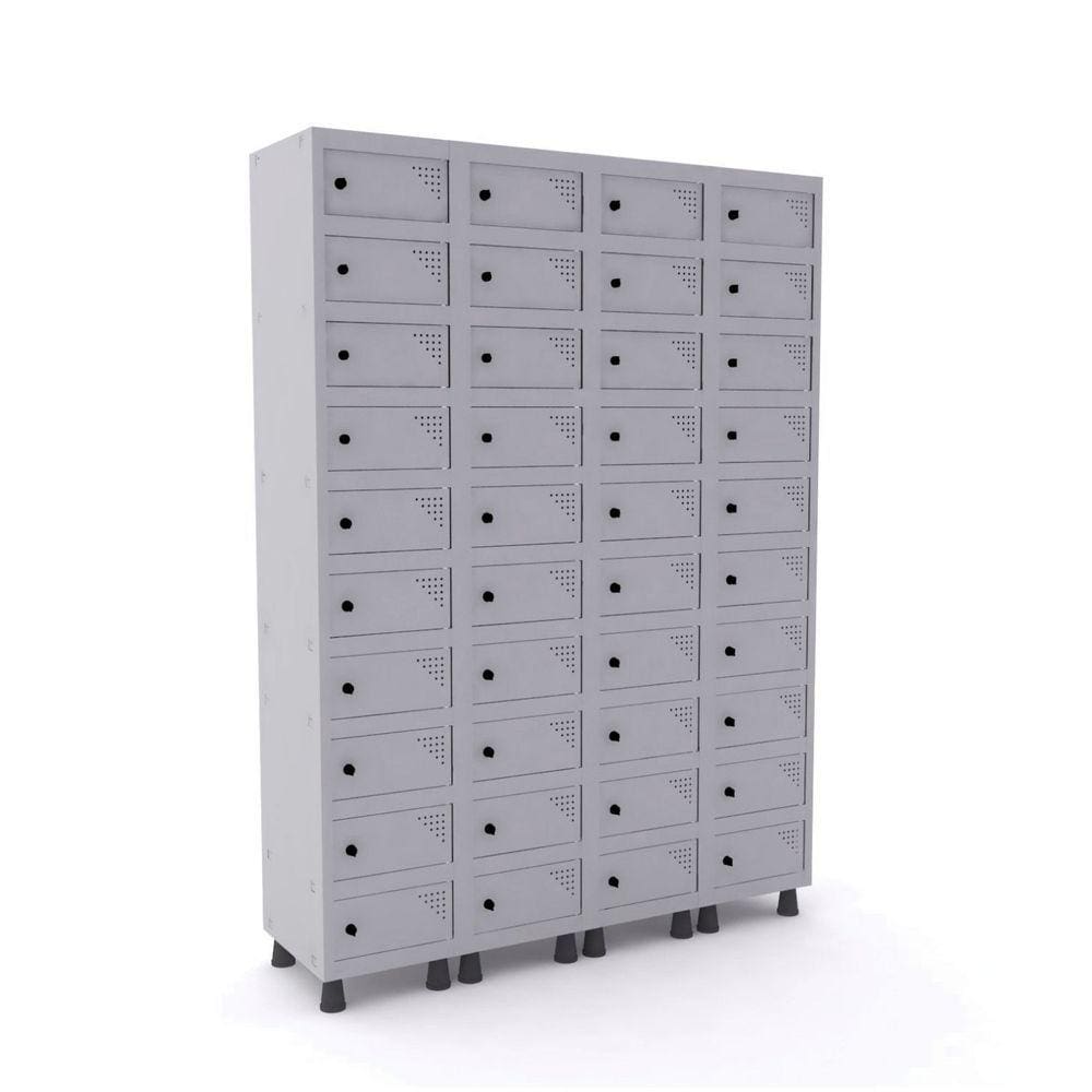 Armário Porta Objeto 40 Portas Aço Apop 504/40 Pandin Móveis Cinza