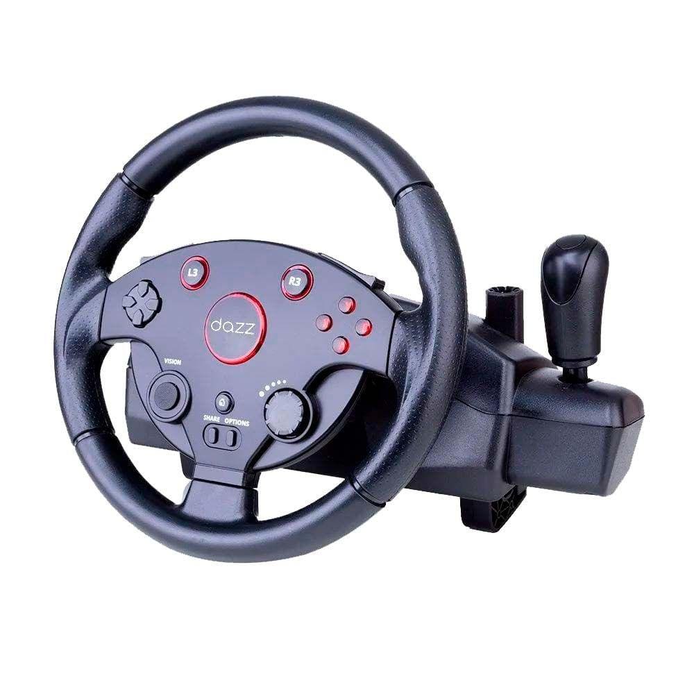 Volante Dazz Force Driving, Com Pedal, para Pc, Ps3, Ps4, Xbox One, Xbox 360, Preto - 62000152