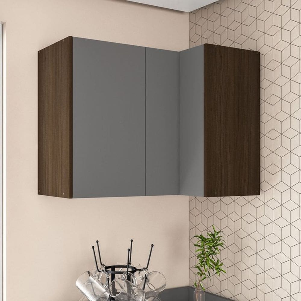 Armário Aéreo de Cozinha Canto 2 Portas 90cm Campanele