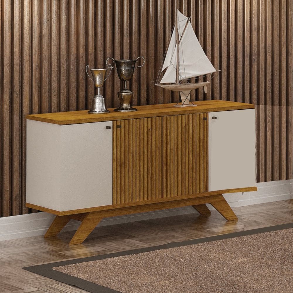 Buffet Aparador 4 Portas 1 Gaveta Ilheus Leifer Freijó/Off White