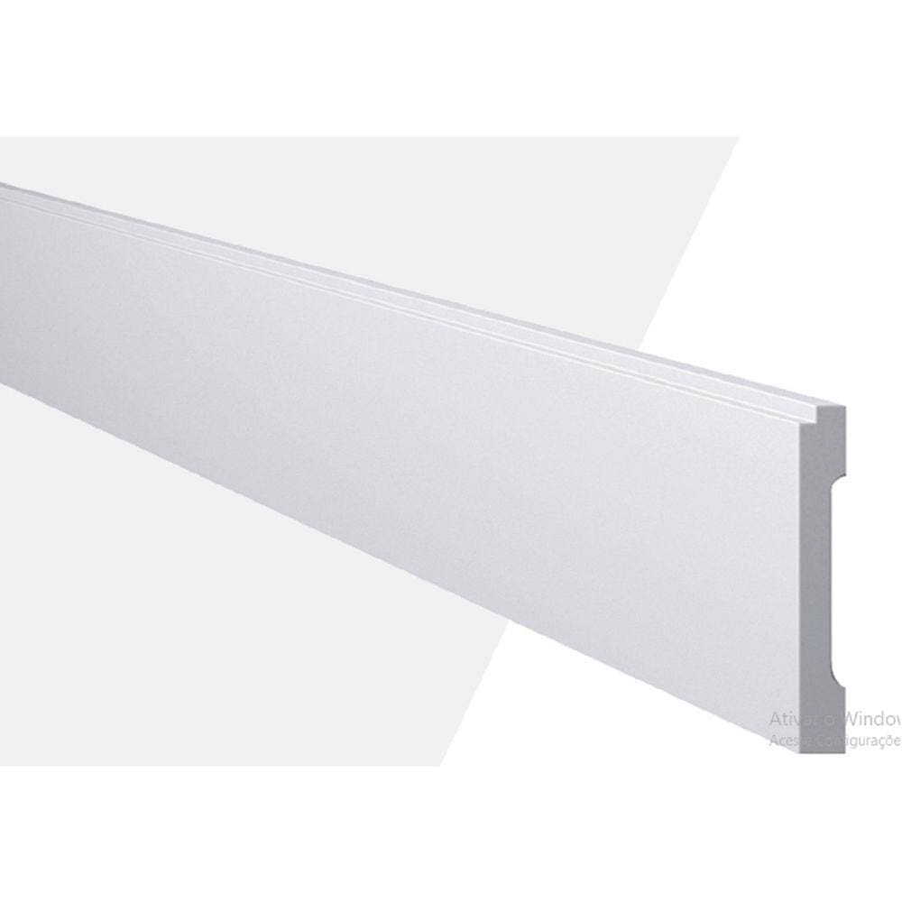 Rodapé Lambri de Poliestireno MD10 15mm x 244cm x 10cm Branco