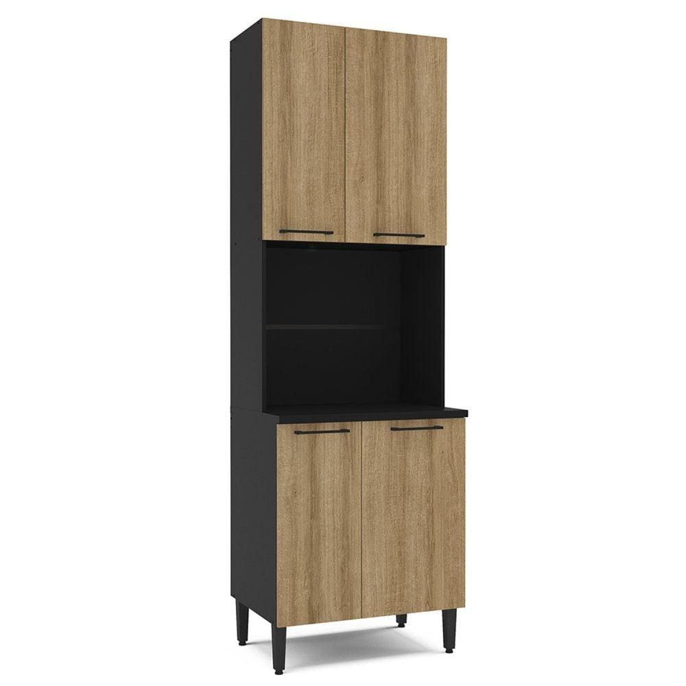 Torre Quente 4 Portas Menu Kitchen Raviolli Politorno Preto/Lâmina Mel