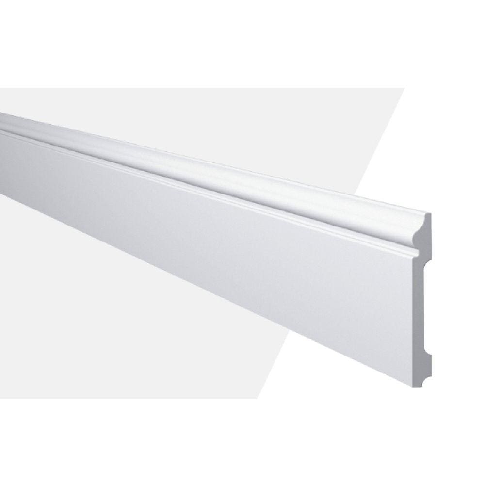 Rodapé de Poliestireno MD12 15mm x 244cm x 12cm Branco