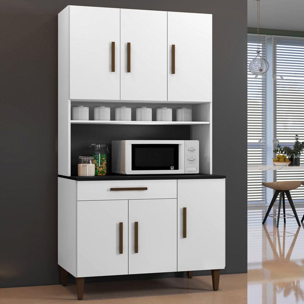 Armário De Cozinha 6 Portas 1 Gaveta Salvador Kaiki Móveis Branco