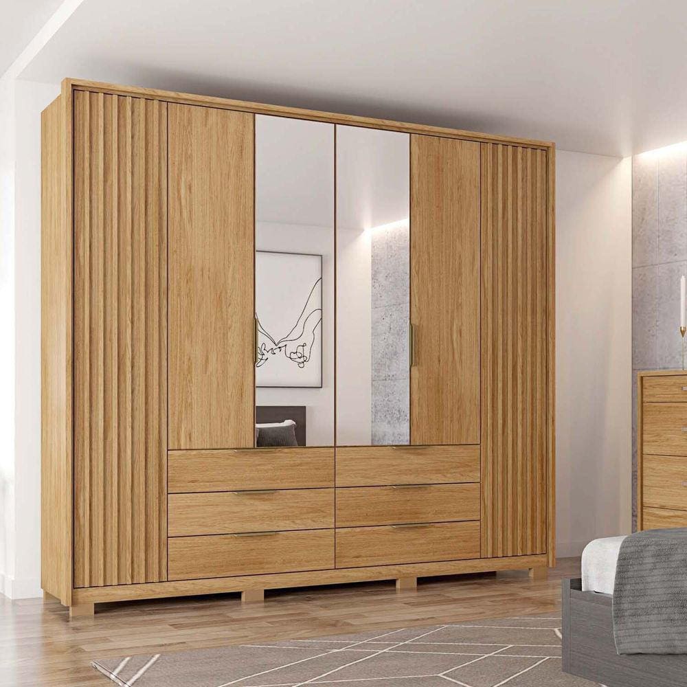 Guarda Roupa Casal 6 Portas 6 Gavetas Suburban Espresso Móveis Buriti