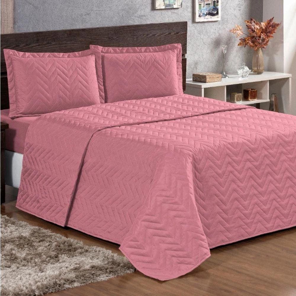 Cobre Leito Queen Pratic Lisa 3 Peças - Rose