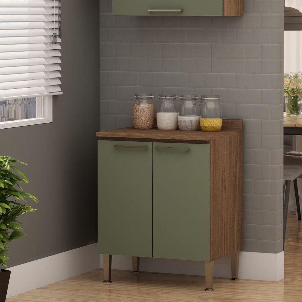 Balcão 70cm 2 Portas Conecta GenialFlex Ebano/Alecrim